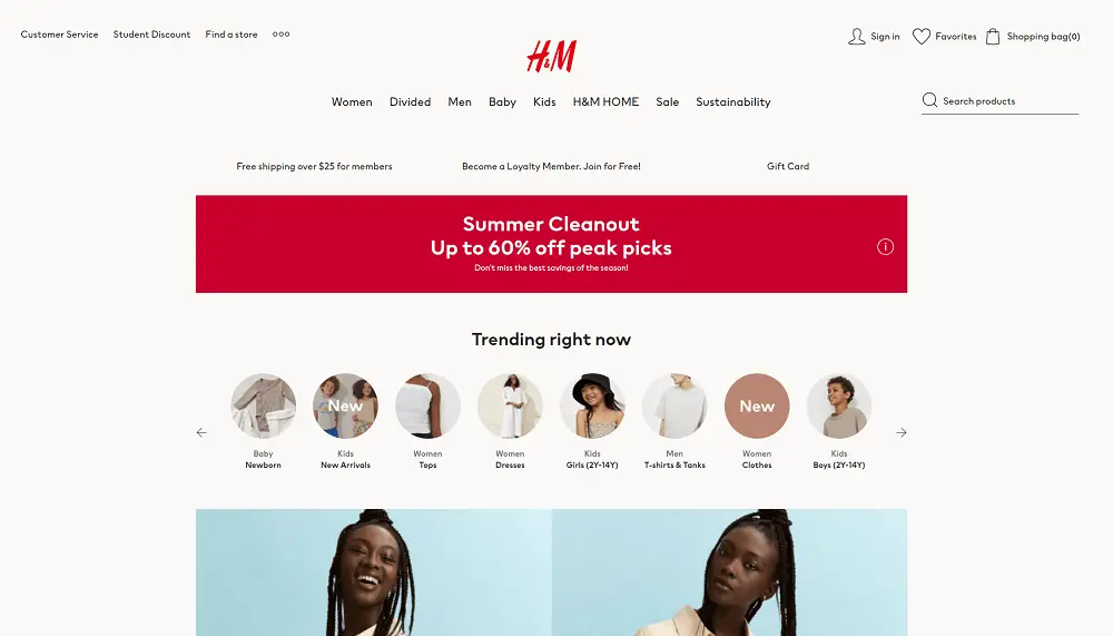 H&M official website