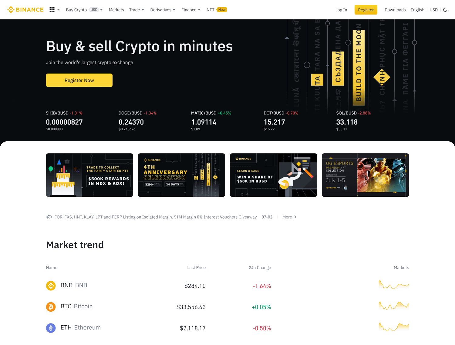 Binance Website