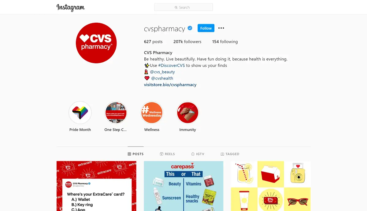 CVS Instagram Profile
