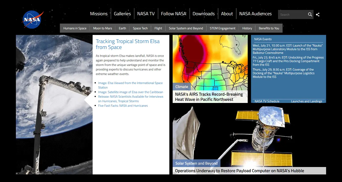 NASA official website