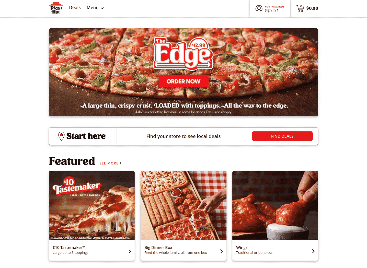 Pizza Hut Official Website