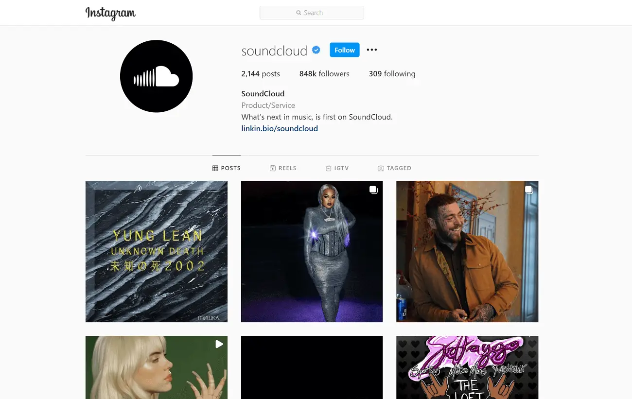SoundCloud Instagram Profile