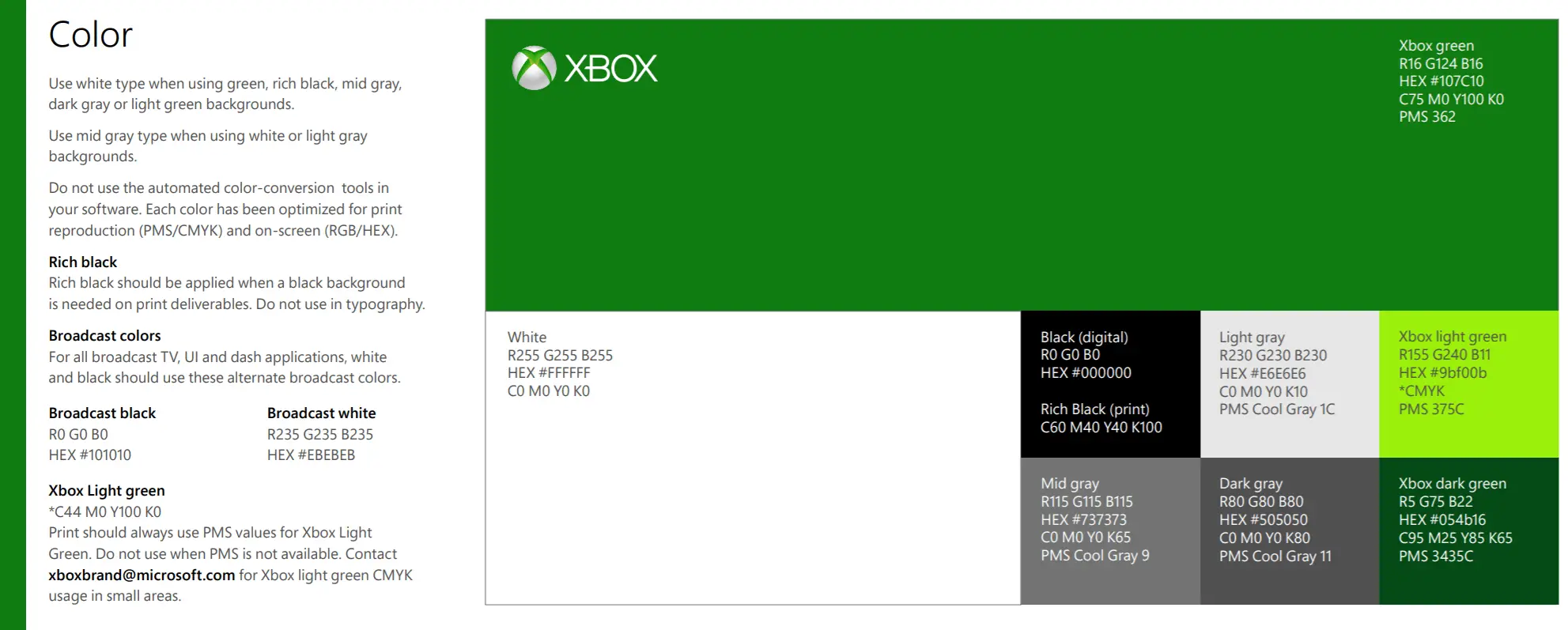 Xbox brand usage guidelines