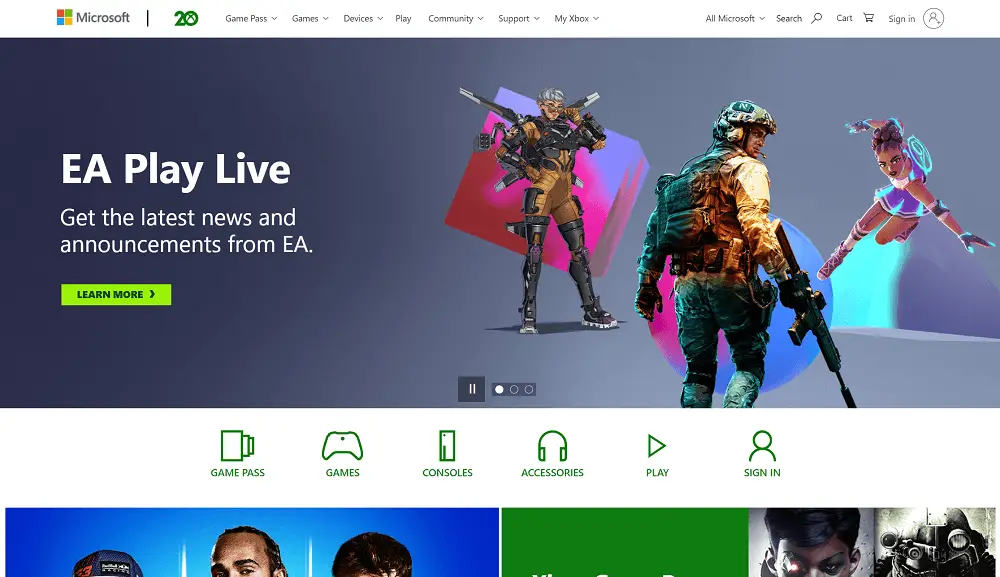 Xbox website