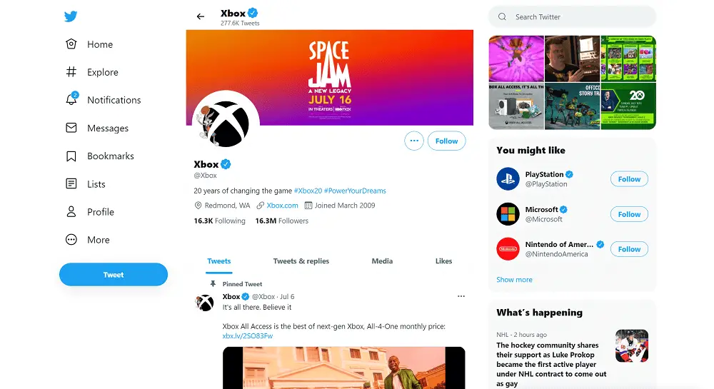 xbox twitter profile